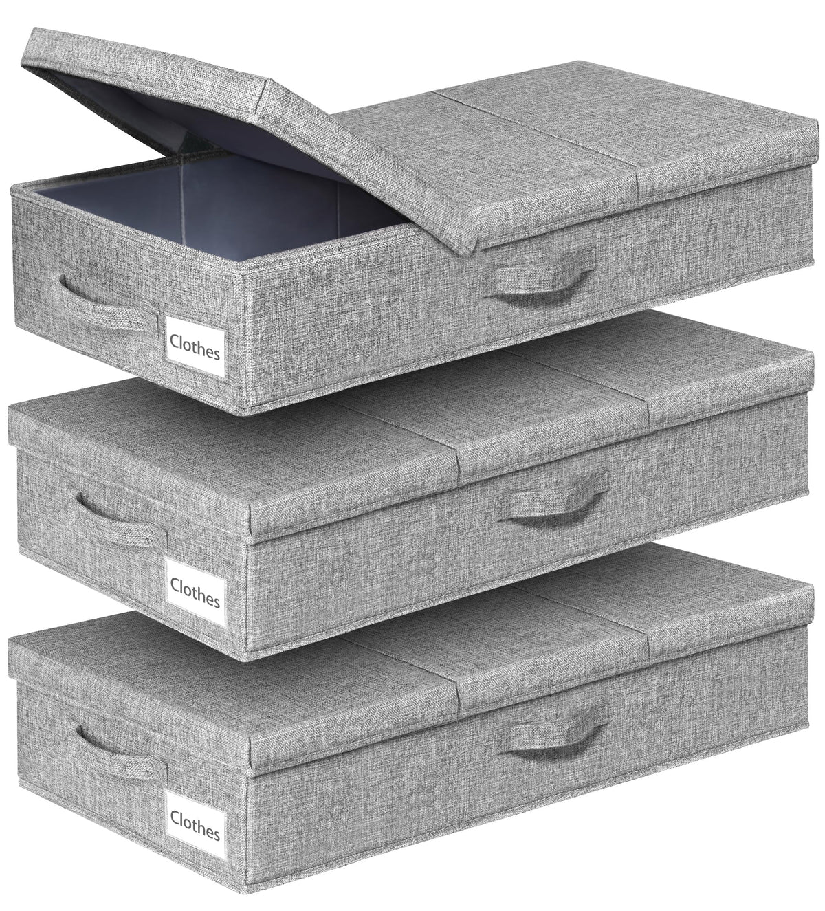 punemi 6 in Tall Under Bed Storage Containers with Lids, 2 Pack, Grey