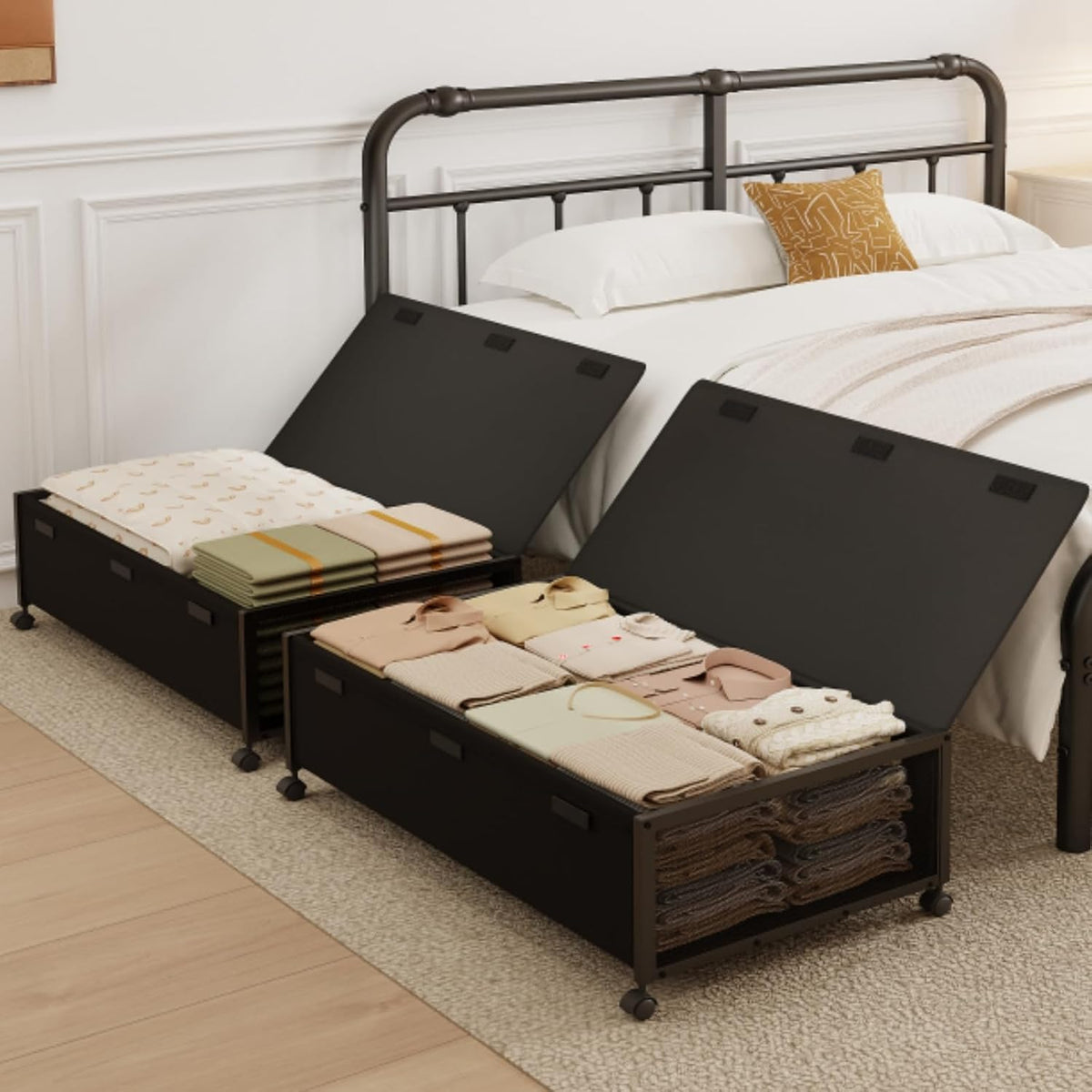 Durable Flat Underbed Storage Boxes