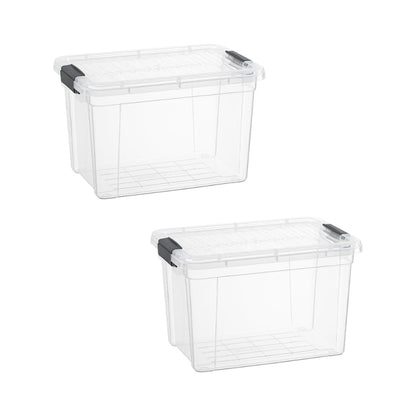 Superio 13.7 Quart Clear Plastic Storage Bin with Lid, Stackable Organizer Box, BPA-Free Storage Container for Home, Garage, School & Office, 1 Pack