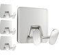 Adhesive Shower Hooks for Inside - Extra Sticky Stainless, Razor Holder Shower Accessories, Wall Mounted Self-Adhesive Double Hooks for Razor, Loofah, Towel, Shaver, Coat, Key, Matt Black, 4-Pack