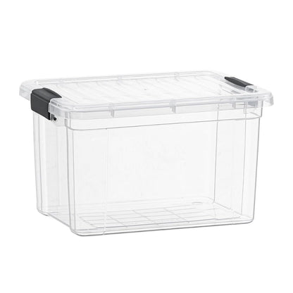 Superio 13.7 Quart Clear Plastic Storage Bin with Lid, Stackable Organizer Box, BPA-Free Storage Container for Home, Garage, School & Office, 1 Pack