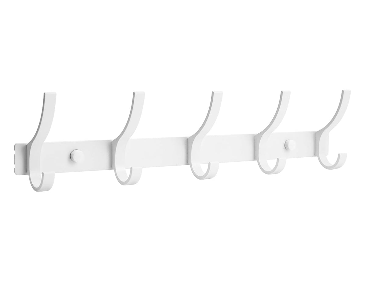Optish Coat Rack Wall Mount, Wall Hooks for Hanging, Entry Coat Hooks Coat Hanger, Hat Rack Holder for Wall, Key Holder Purse Racks, Towel Rack for Bathrooms (2 Pack, Black)