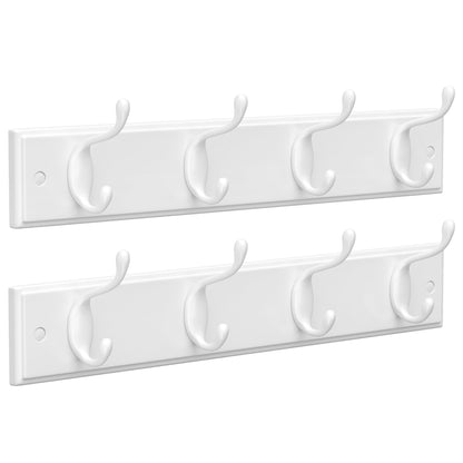 SONGMICS Wall-Mounted Coat Rack, 4 Dual Metal Hooks
