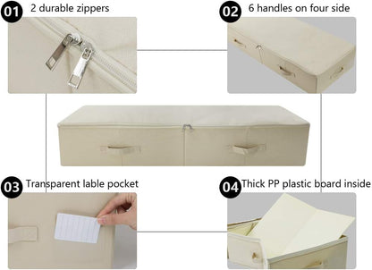 Extra Large Fabric Underbed Clothes Storage Bins with Lid for Wedding Dress