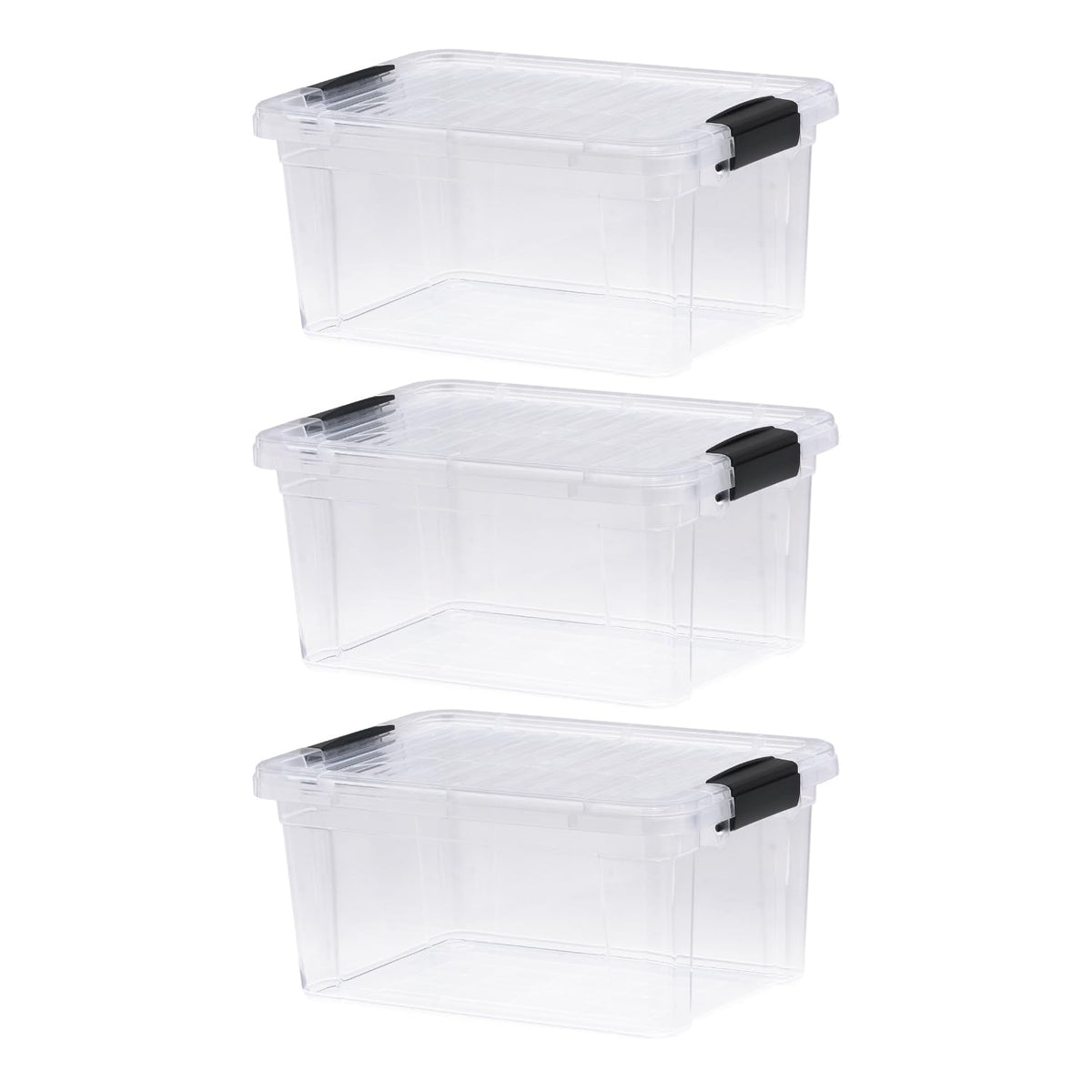 Superio 13.7 Quart Clear Plastic Storage Bin with Lid, Stackable Organizer Box, BPA-Free Storage Container for Home, Garage, School & Office, 1 Pack
