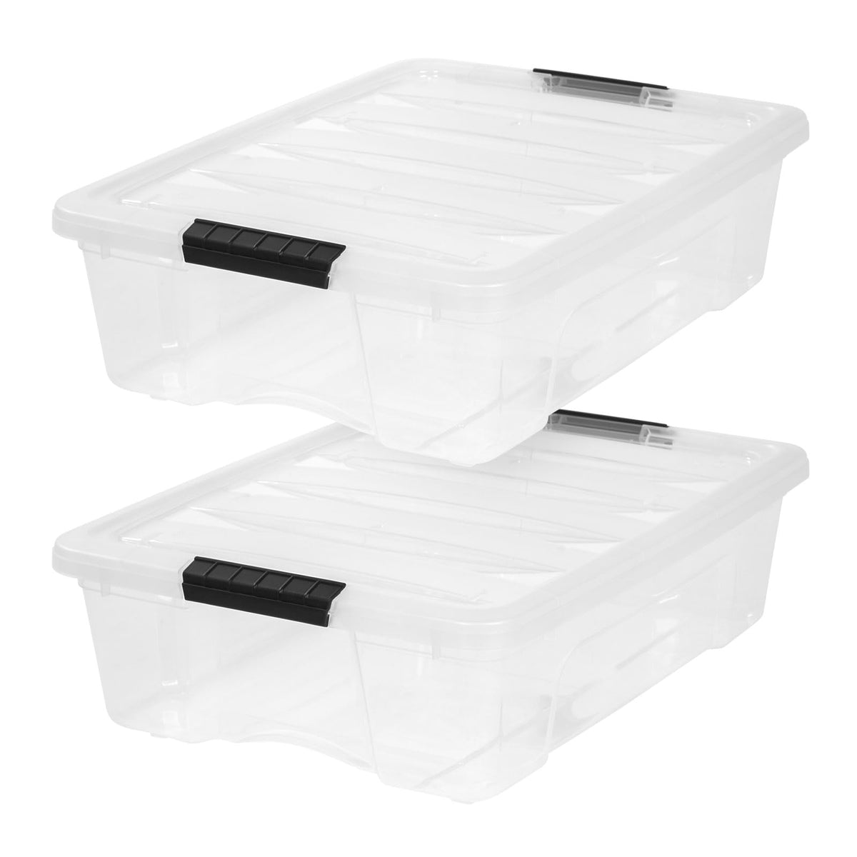 IRIS USA 6-Pack 54 Quart Storage Bins with Lids, Clear