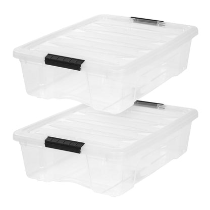 IRIS USA 6-Pack 54 Quart Storage Bins with Lids, Clear