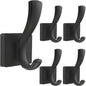TOFIIGREM Black Towel Hooks Coat Hooks for Wall, Hand Towel Holder Robe Hook for Bathroom, Entryway Hat Hooks for Hanging Coat Towels Keys Hats (6 Pack)