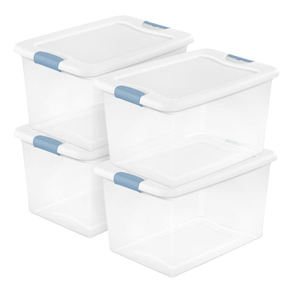 Sterilite Latching Box with Lids for Home and Office, 32 Quart, 6-Pack