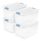 Sterilite Latching Box with Lids for Home and Office, 32 Quart, 6-Pack