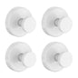 Suction Cup Hooks for Shower, Removable Towel Hooks for Bathroom Window Glass Door Wall, Bath Robe Looafh Hook for Hanging - 4 Pack, Black