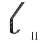 Amazon Basics Curved Zinc Robe Hook - Flat Black, 5-Pack