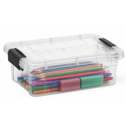 Superio 13.7 Quart Clear Plastic Storage Bin with Lid, Stackable Organizer Box, BPA-Free Storage Container for Home, Garage, School & Office, 1 Pack