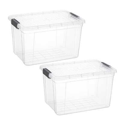 Superio 13.7 Quart Clear Plastic Storage Bin with Lid, Stackable Organizer Box, BPA-Free Storage Container for Home, Garage, School & Office, 1 Pack