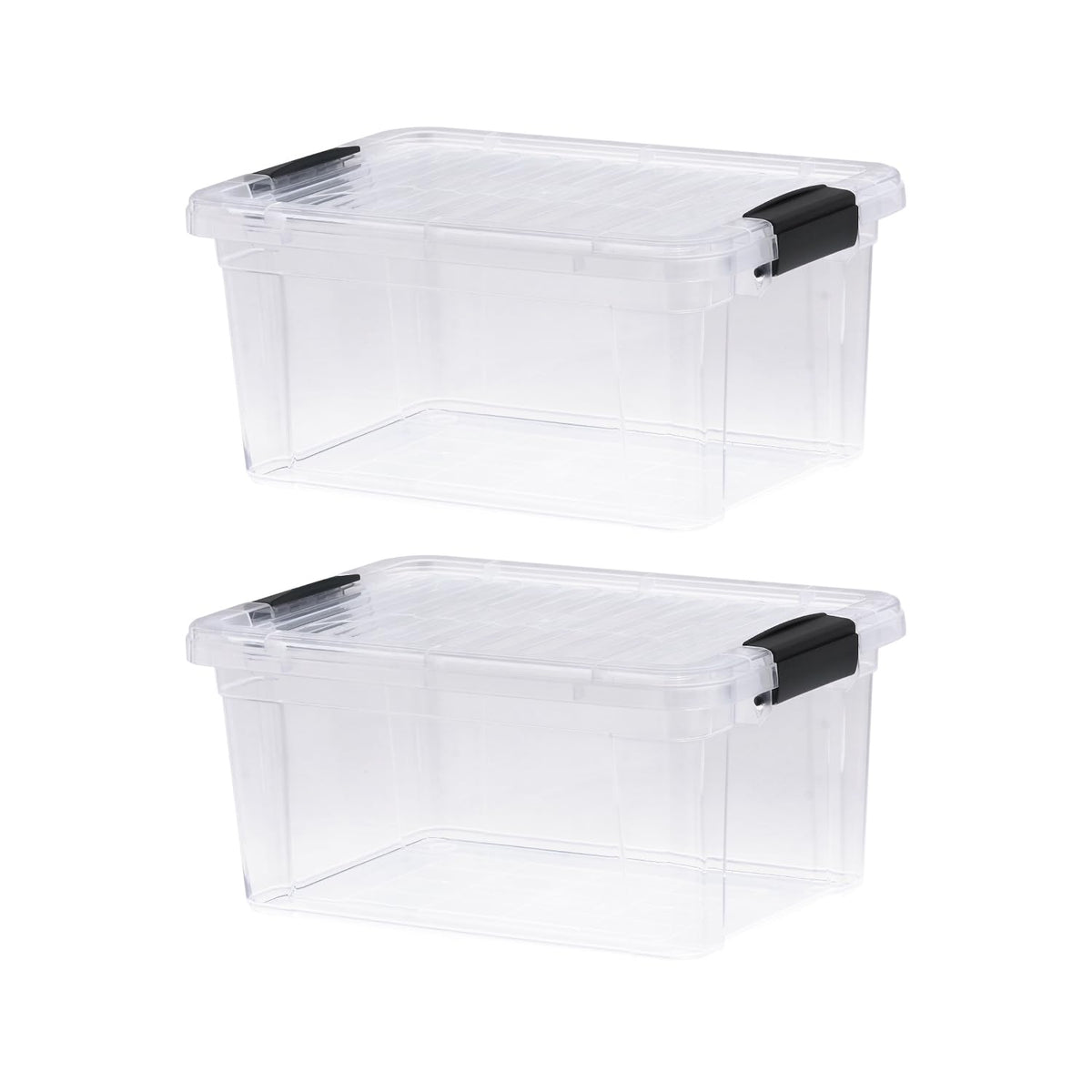 Superio 13.7 Quart Clear Plastic Storage Bin with Lid, Stackable Organizer Box, BPA-Free Storage Container for Home, Garage, School & Office, 1 Pack