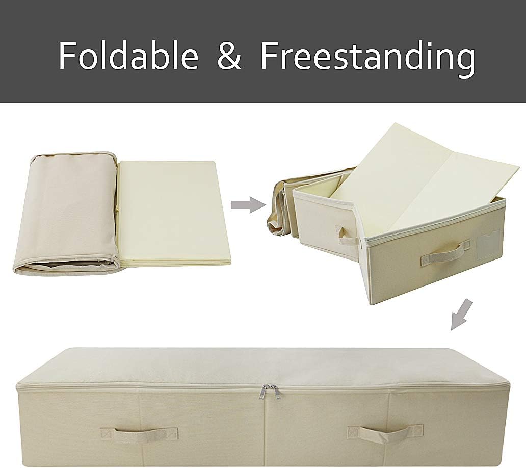 Extra Large Fabric Underbed Clothes Storage Bins with Lid for Wedding Dress