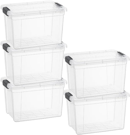 Superio 13.7 Quart Clear Plastic Storage Bin with Lid, Stackable Organizer Box, BPA-Free Storage Container for Home, Garage, School & Office, 1 Pack
