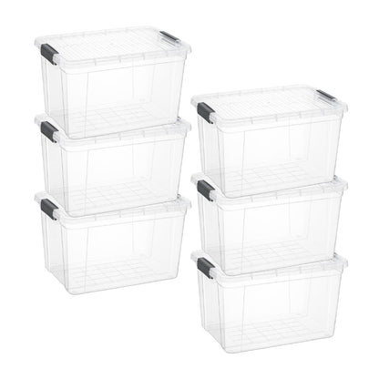 Superio 13.7 Quart Clear Plastic Storage Bin with Lid, Stackable Organizer Box, BPA-Free Storage Container for Home, Garage, School & Office, 1 Pack