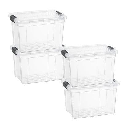 Superio 13.7 Quart Clear Plastic Storage Bin with Lid, Stackable Organizer Box, BPA-Free Storage Container for Home, Garage, School & Office, 1 Pack