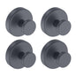 Suction Cup Hooks for Shower, Removable Towel Hooks for Bathroom Window Glass Door Wall, Bath Robe Looafh Hook for Hanging - 4 Pack, Black