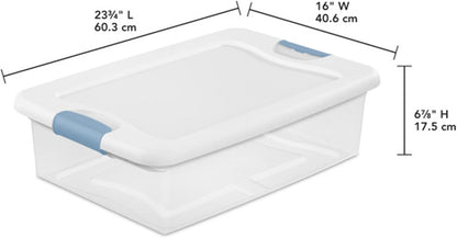 Sterilite Latching Box with Lids for Home and Office, 32 Quart, 6-Pack
