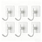 VAEHOLD 6 Pack Adhesive Wall Hooks, Heavy Duty Sticky Holder Aluminum Towel Hooks for Hanging Coat, Hat, Key, Clothes, Closet Hook Wall Mount for Kitchen, Bathroom, Office (Black)