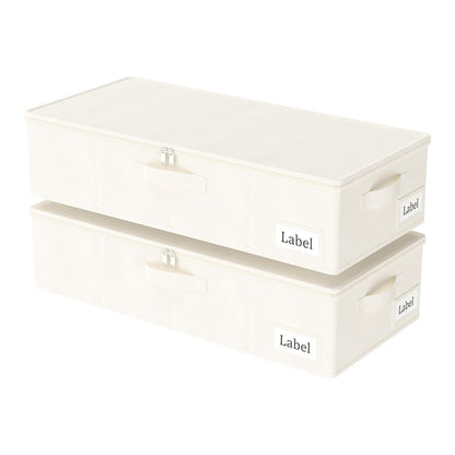 Yawinhe 27L UnderBed Storage Containers,2 Pack Closet Organizers,Beige