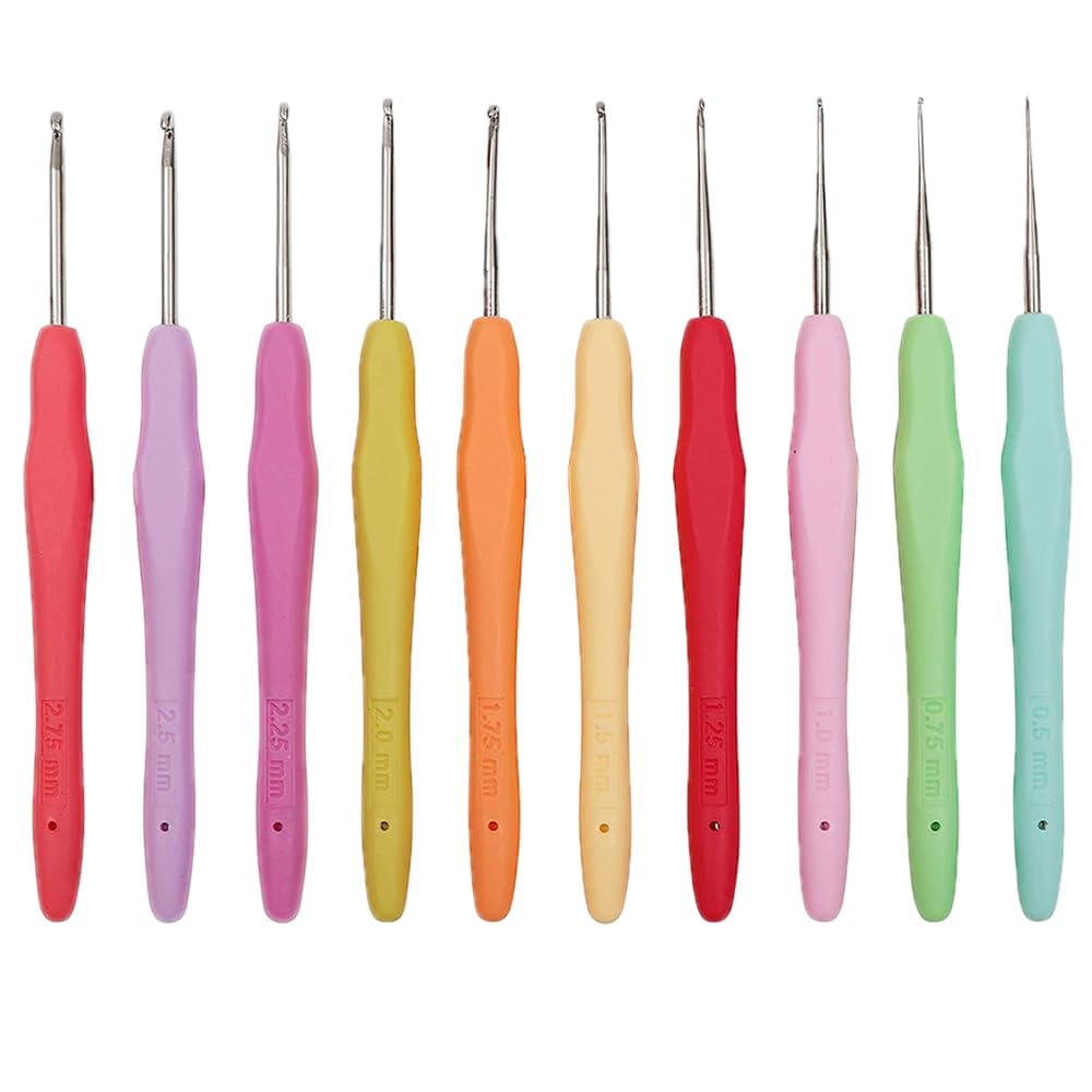 Yarniss Crochet Hooks,14 Size Ergonomic Crochet Hooks Set 2mm(B)-10mm(N)