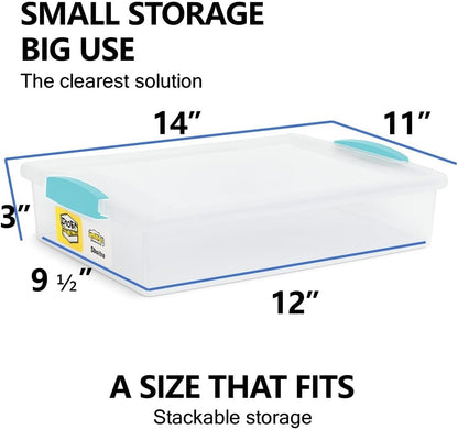 Tribello Plastic Storage Containers With Lids For Organizing, 6 Quarts - (Large - 14 x 11 x 3)