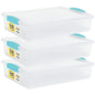 Tribello Plastic Storage Containers With Lids For Organizing, 6 Quarts - (Large - 14 x 11 x 3)