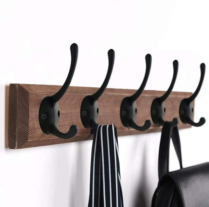 IBosins 32 Pack Black Double Coat Hooks Wall Mounted with 64 Screws