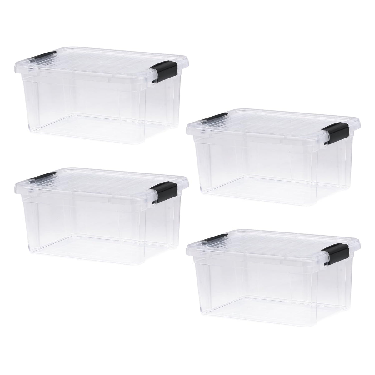Superio 13.7 Quart Clear Plastic Storage Bin with Lid, Stackable Organizer Box, BPA-Free Storage Container for Home, Garage, School & Office, 1 Pack
