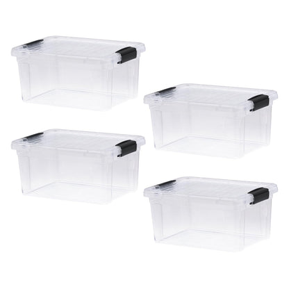 Superio 13.7 Quart Clear Plastic Storage Bin with Lid, Stackable Organizer Box, BPA-Free Storage Container for Home, Garage, School & Office, 1 Pack