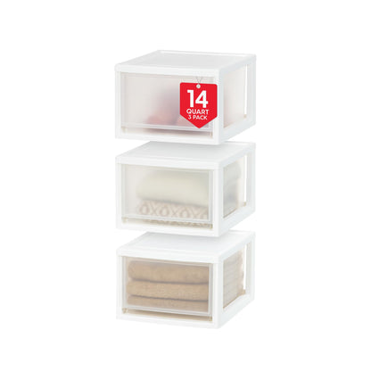 IRIS USA 4-Pack, 27 Qt. Under Bed Storage Bin with Sliding Drawers, White