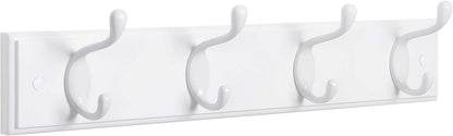 SONGMICS Wall-Mounted Coat Rack, 4 Dual Metal Hooks