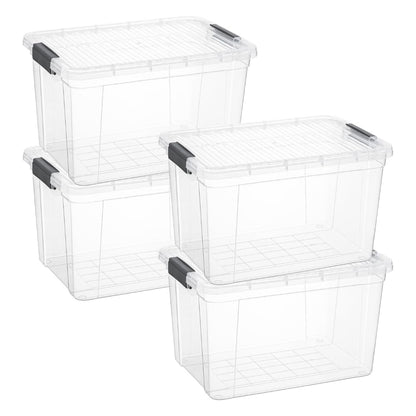 Superio 13.7 Quart Clear Plastic Storage Bin with Lid, Stackable Organizer Box, BPA-Free Storage Container for Home, Garage, School & Office, 1 Pack