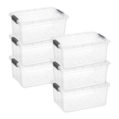 Superio 13.7 Quart Clear Plastic Storage Bin with Lid, Stackable Organizer Box, BPA-Free Storage Container for Home, Garage, School & Office, 1 Pack