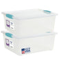 Tribello Plastic Storage Containers With Lids For Organizing, 6 Quarts - (Large - 14 x 11 x 3)