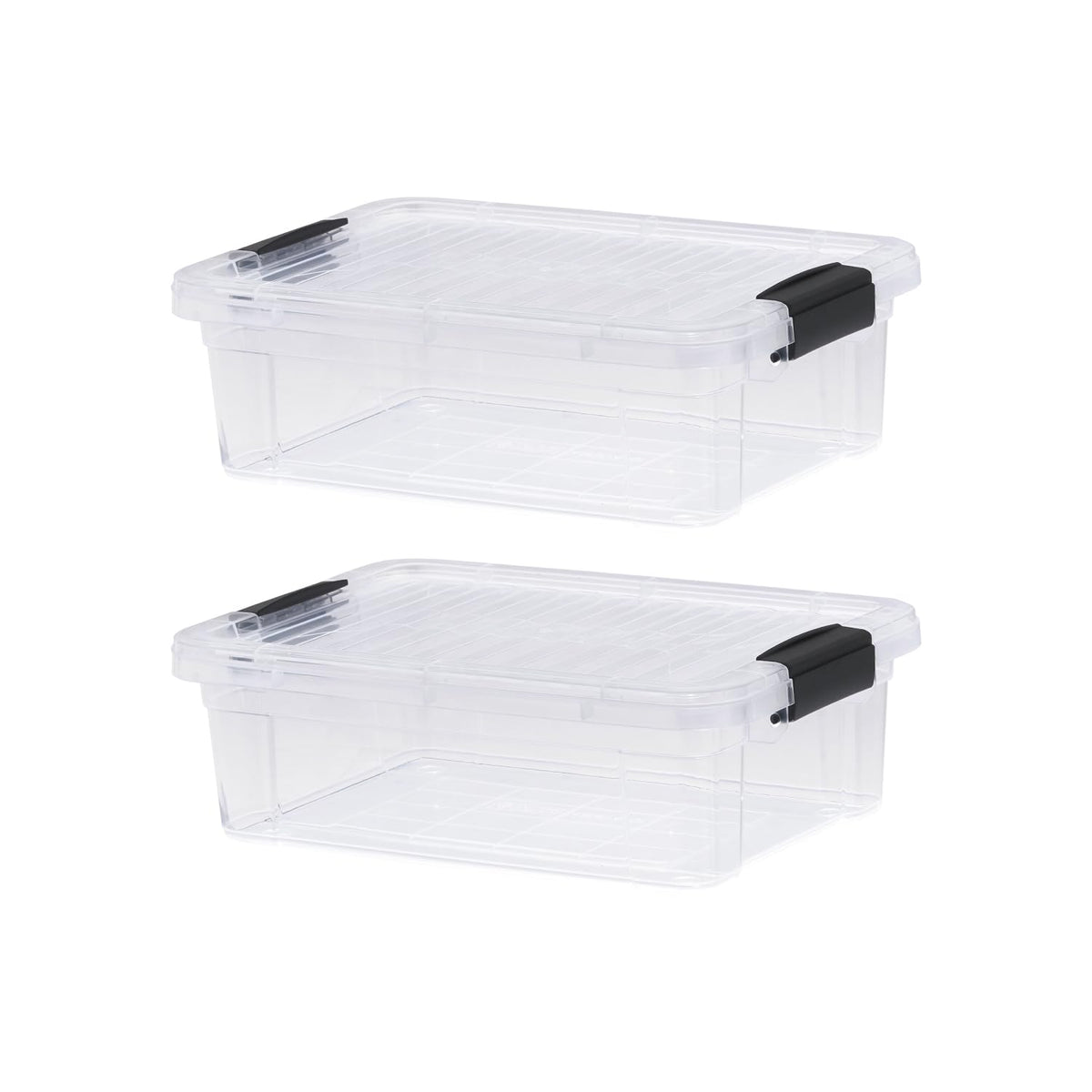 Superio 13.7 Quart Clear Plastic Storage Bin with Lid, Stackable Organizer Box, BPA-Free Storage Container for Home, Garage, School & Office, 1 Pack