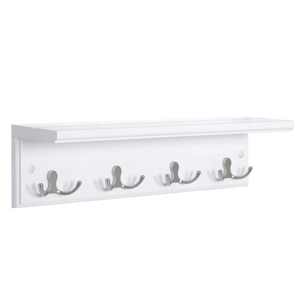 SONGMICS Wall-Mounted Coat Rack, 4 Dual Metal Hooks