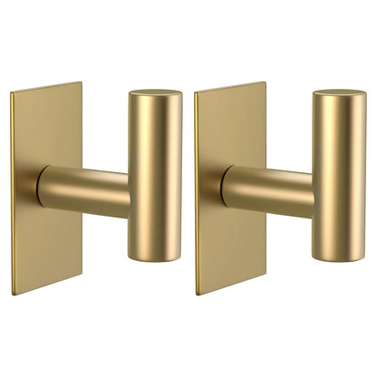 VAEHOLD Wall Towel Hooks, Heavy Duty Sticky Holder Waterproof Towel Hooks for Hanging Coat, Clothes, Closet Hook Wall Mount for Kitchen (Gold, 4 Pack)