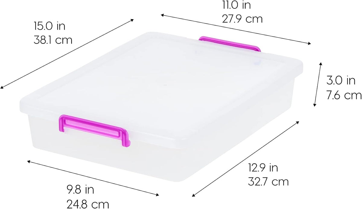 IRIS USA Storage Bins with Lids |Made in USA| 6 Qt - (6-Pack) - Clear