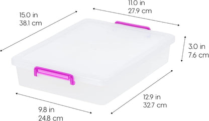 IRIS USA Storage Bins with Lids |Made in USA| 6 Qt - (6-Pack) - Clear