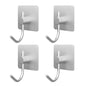 VAEHOLD 6 Pack Adhesive Wall Hooks, Heavy Duty Sticky Holder Aluminum Towel Hooks for Hanging Coat, Hat, Key, Clothes, Closet Hook Wall Mount for Kitchen, Bathroom, Office (Black)
