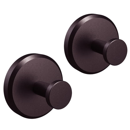 HOME SO Suction Cup Hooks for Shower & Bathroom Towel Holder 2-Pack Black
