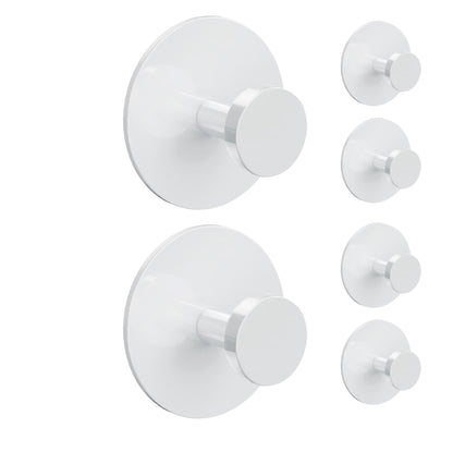 bussdis Multifunctional Towel Hooks for Bathroom Wall - Extra Sticky Stainless, Holds up to 12LB, Coat Hooks Wall Hooks, Adhesive Door Holder Hanger Shower Accessories, Matt Black Heavy Duty