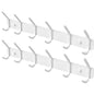 Coat Rack Wall Mount Hooks - 15 Inch White Metal 6-Hook Rack(1 Pack)