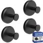 HOME SO Suction Cup Hooks for Shower & Bathroom Towel Holder 2-Pack Black