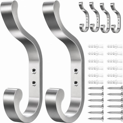 Coat Hooks Wall Mount,Heavy Duty Wall Hooks for Backpack,Towel,Black 4 Pack