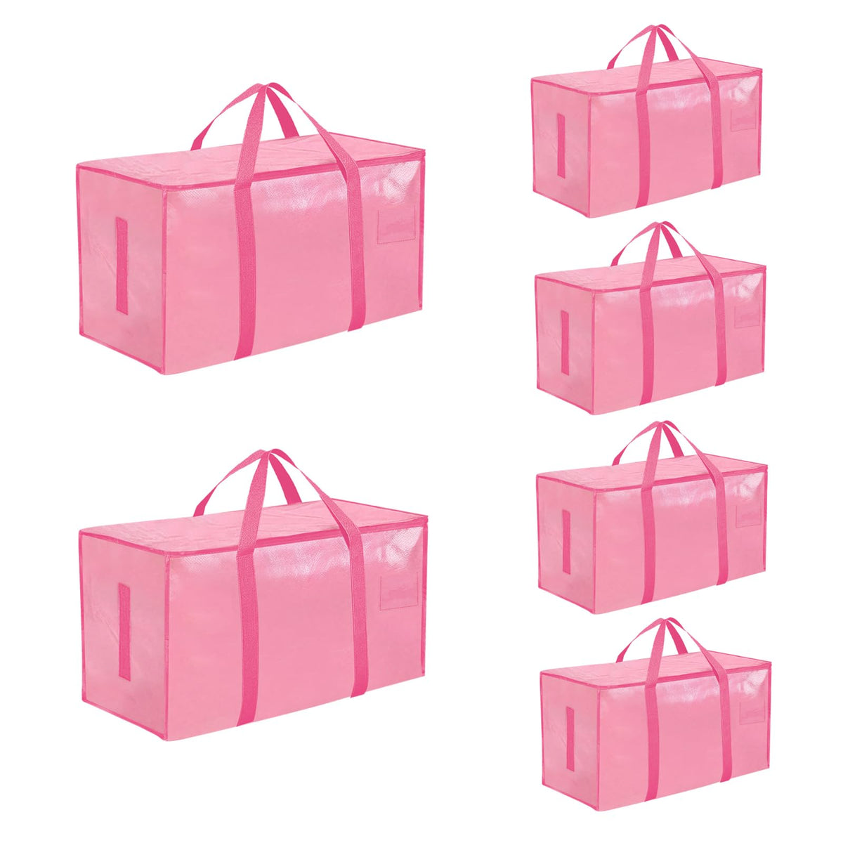 Moving Bags Extra Large 8 Pack - Heavy Duty Storage Totes with Wrap-Around Handles & Reinforced Zippers - Foldable Moving Box Alternative, Water-Resistant for Dorm, Closet & Under Bed Storage (Clear)